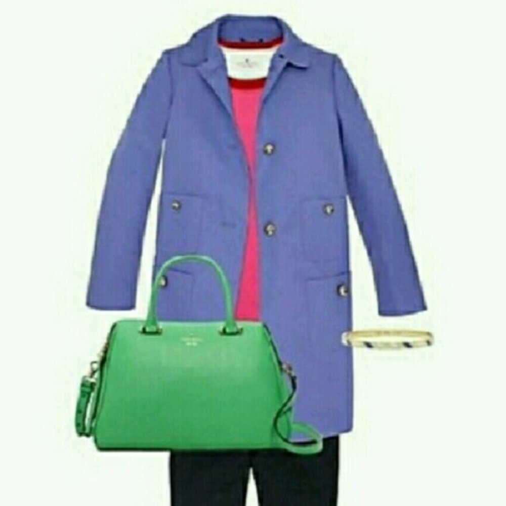 Kate Spade Bright Periwinkle/Purple Trench Coat - Picture 4 of 12